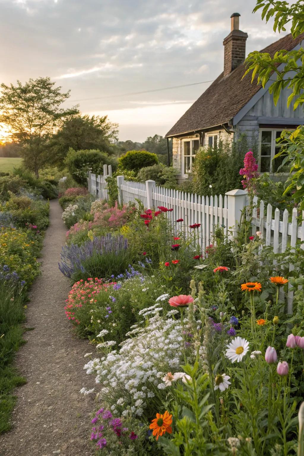 A country garden border exudes charm and coziness.