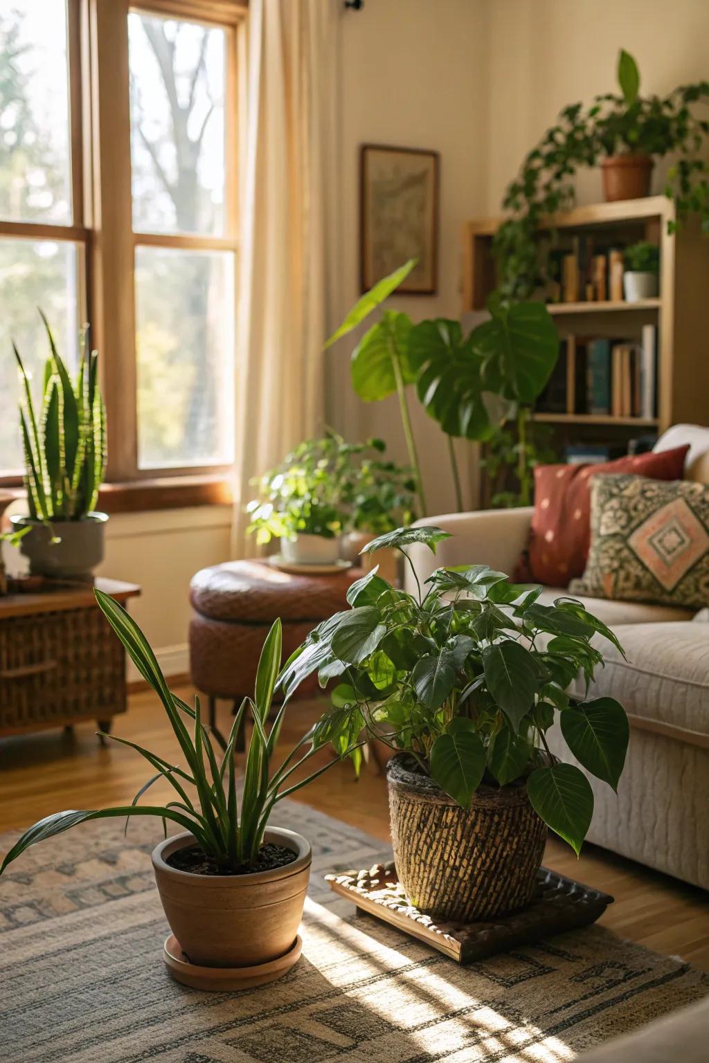 Plants introduce a hint of nature and freshness to your home.