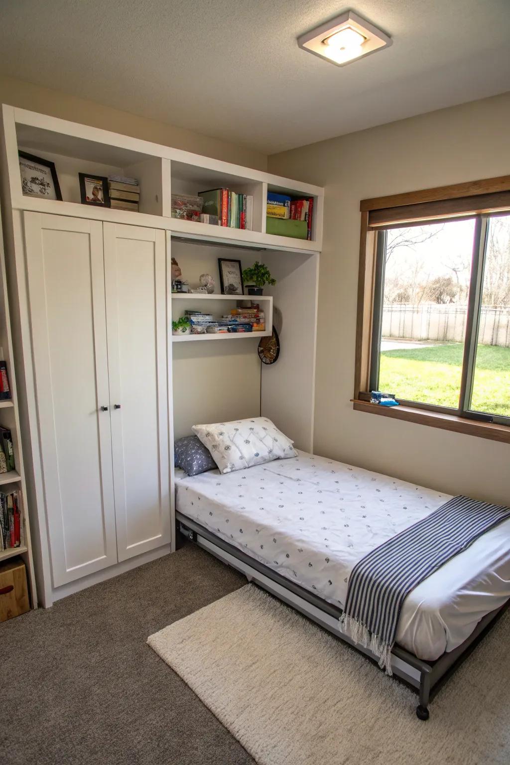 Wall beds are ideal for optimizing floor space.