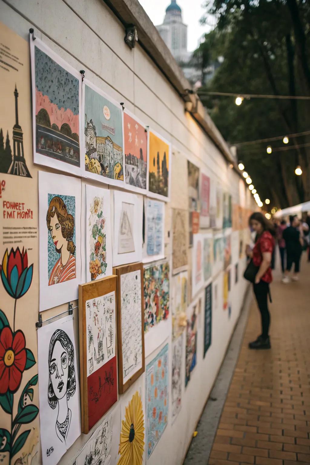 Art pieces enhance depth and interest in a streaming background.