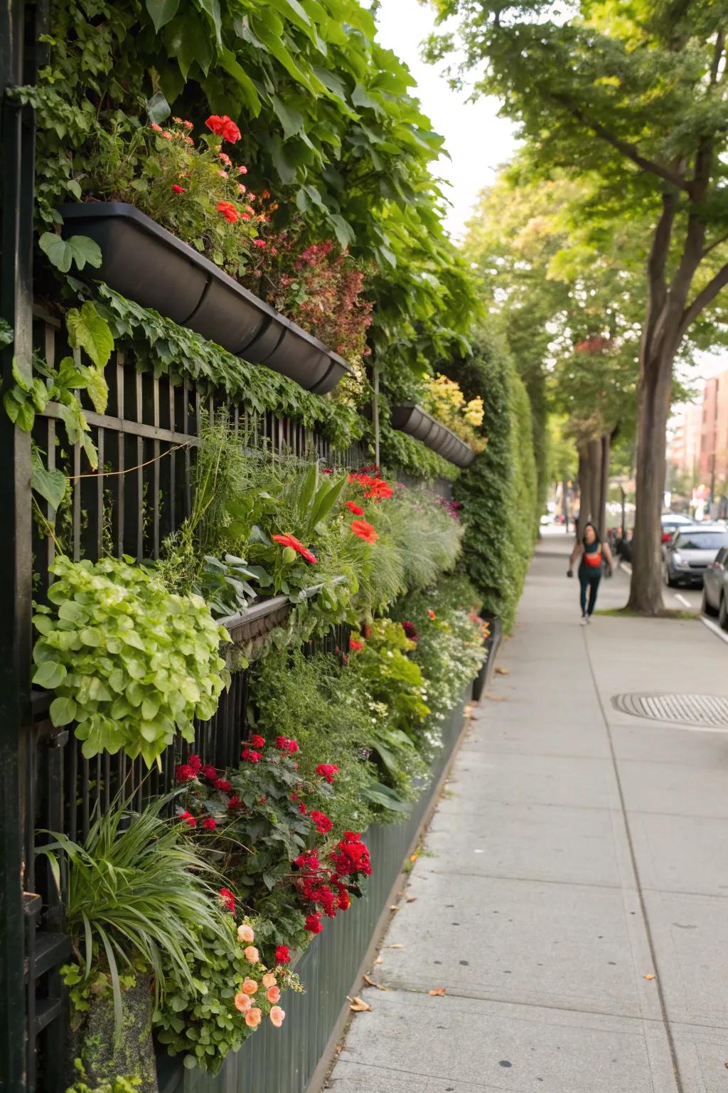 A vertical garden maximizes area and makes a stunning focal point.