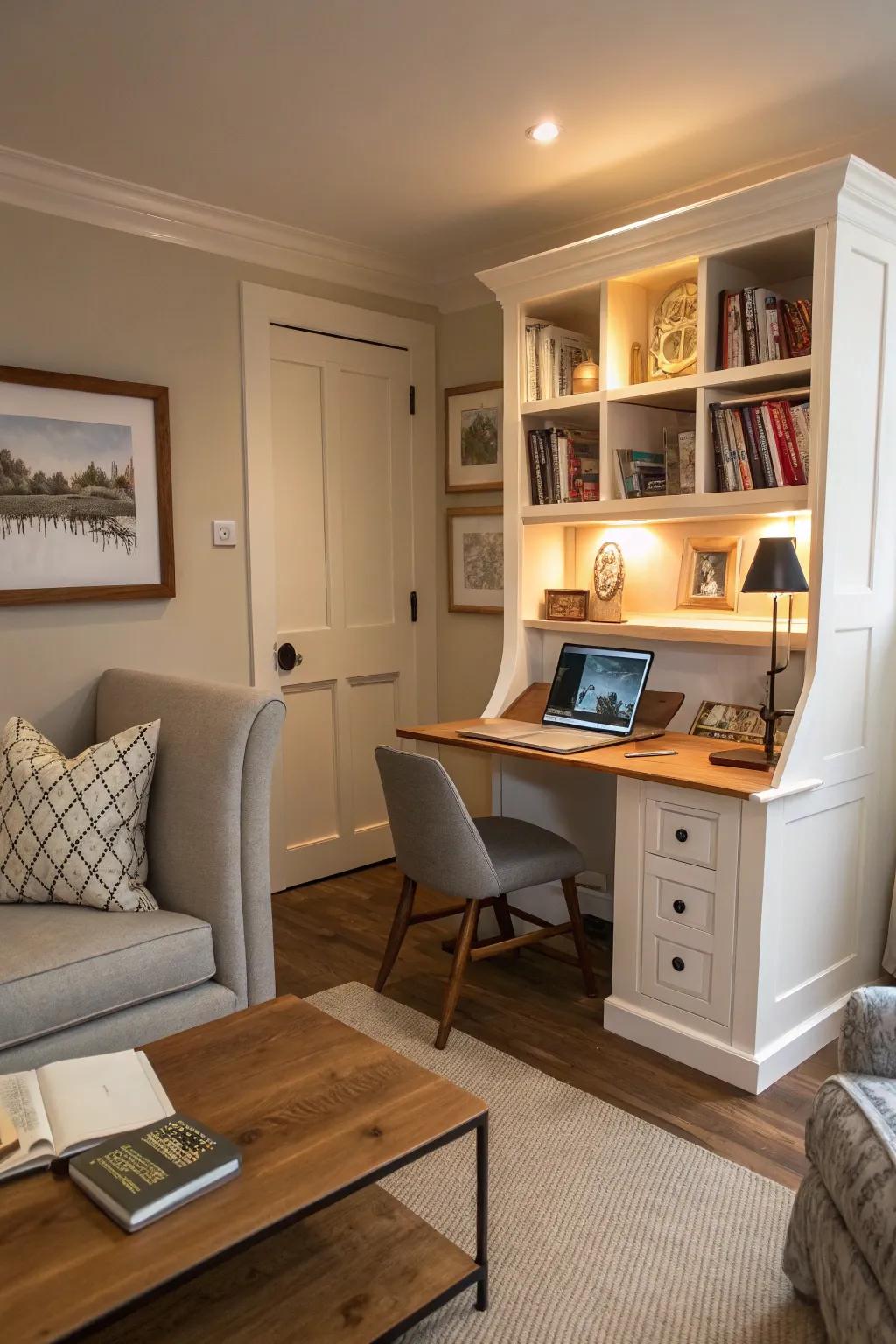 Hidden study spaces make the most of small spaces.
