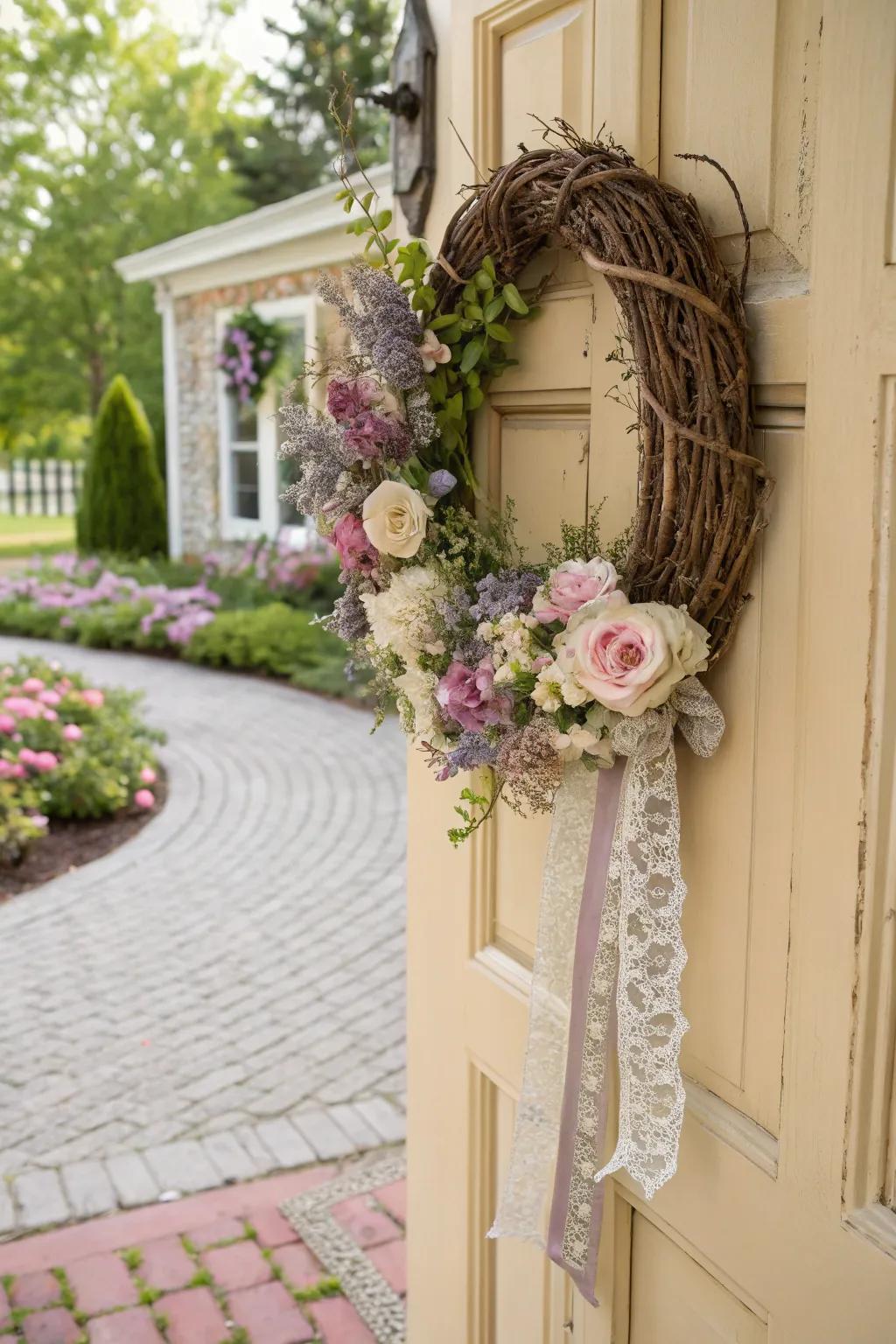 Step back in time with a classic garden party wreath.