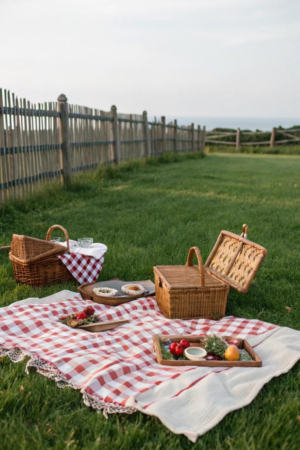Travel back in time featuring an enchanting retro picnic.