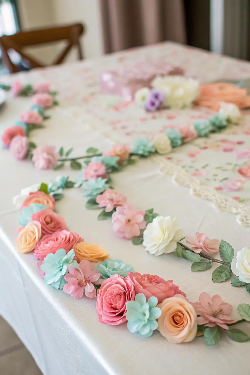 DIY flower garlands bring a revitalizing and celebratory touch.