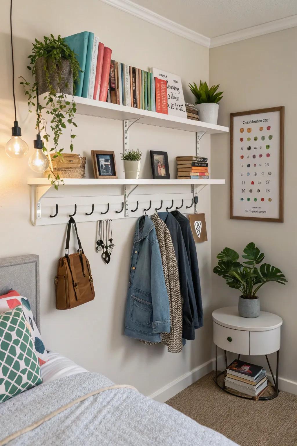 Surface-mounted storing optimizes space without sacrificing design.