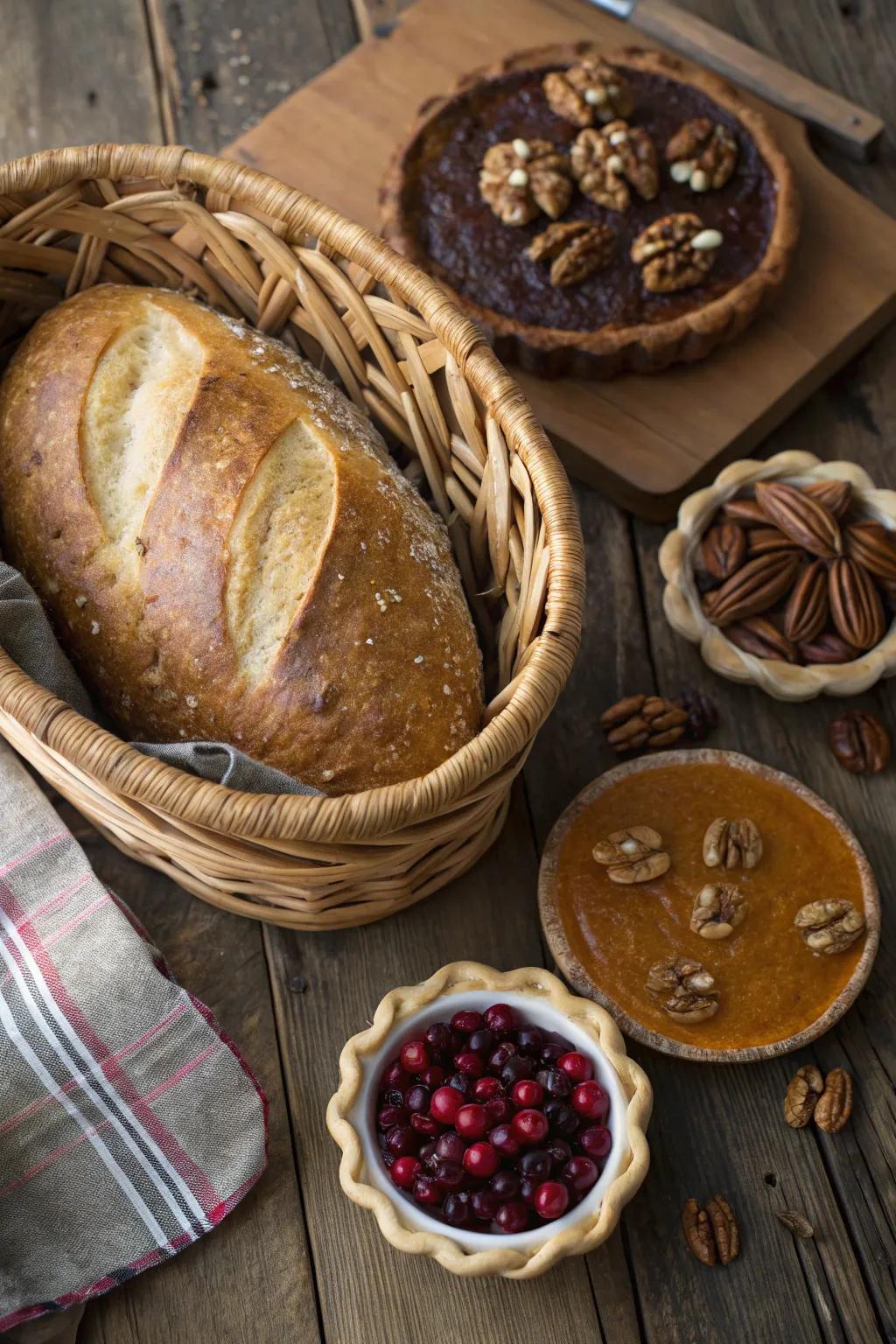 Handcrafted bread, a comforting and hearty addition.
