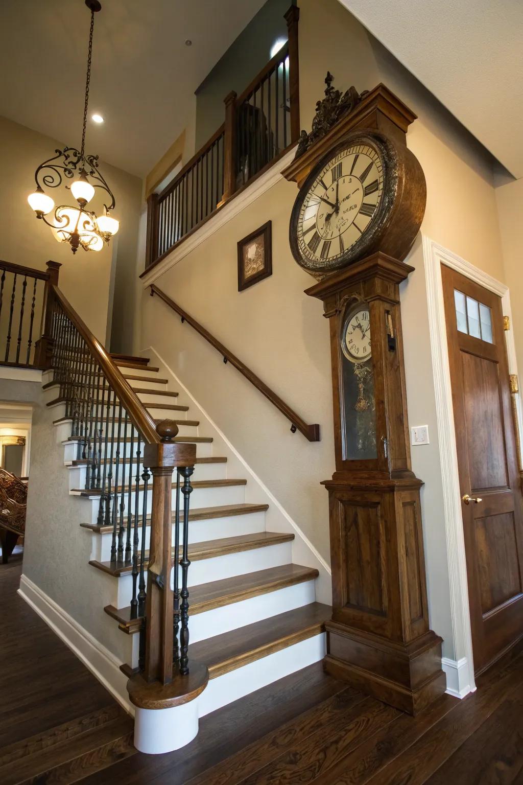 A classic timepiece can be a captivating point of interest.