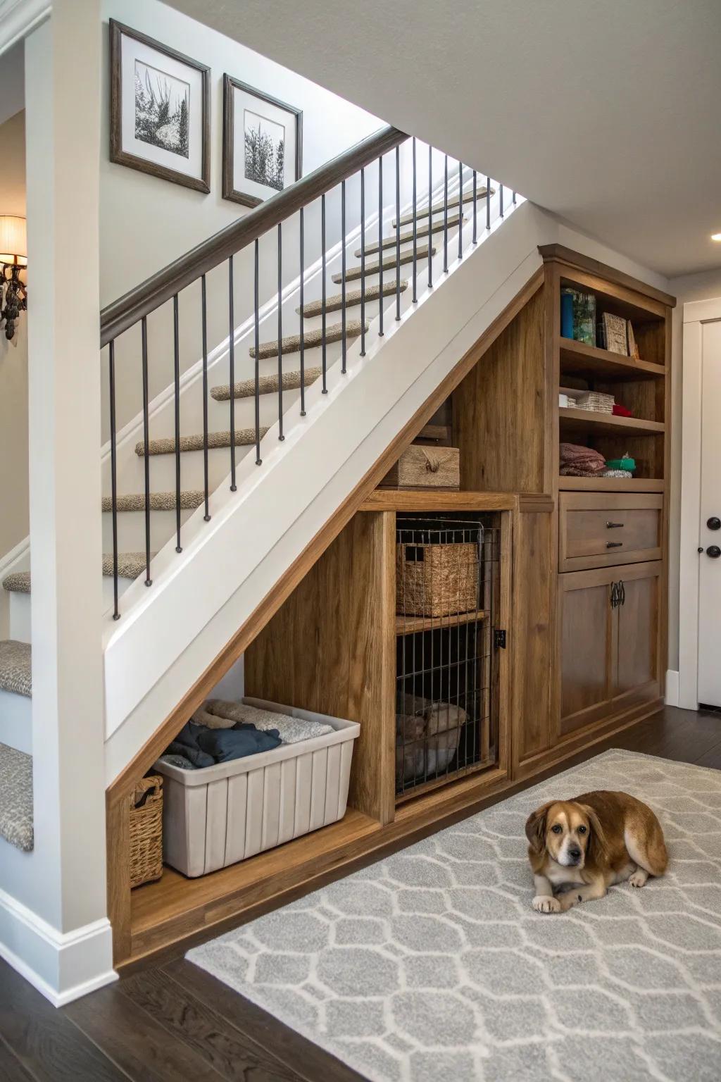 A built-in crate fits style and use without any trouble.