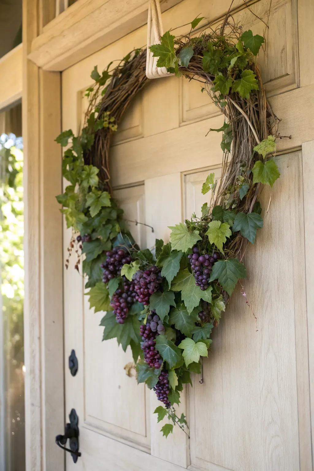 A grapevine heart wreath offers an earthy, natural aspect to your decor.