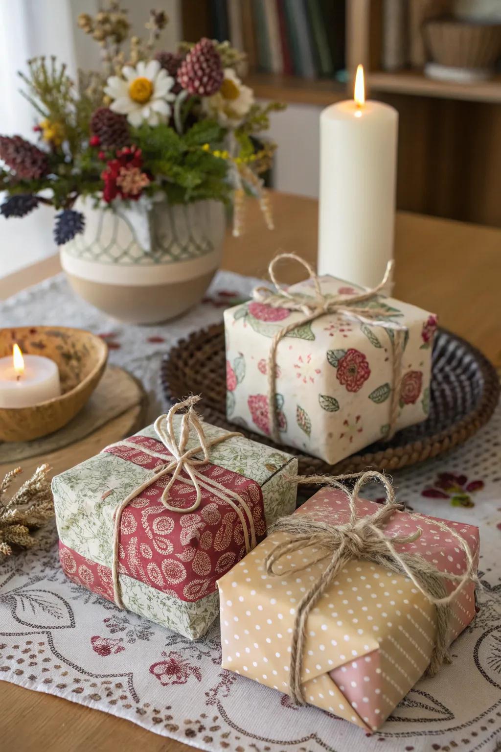 Include an individual touch with creative present wrapping.