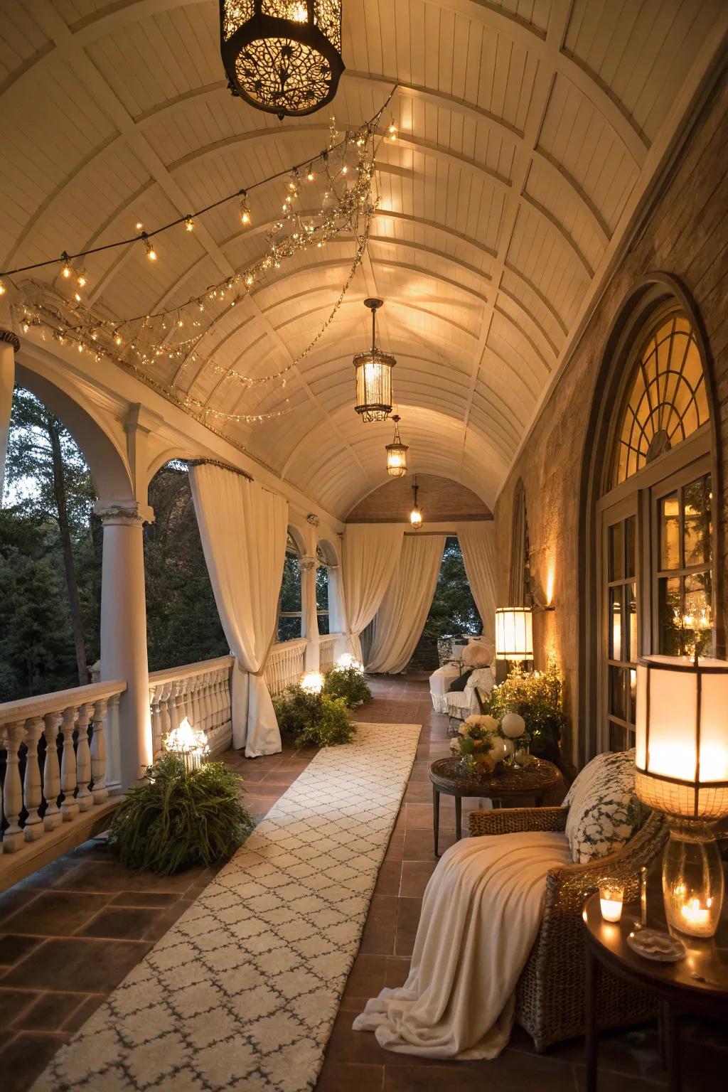 Create drama with a curved ceiling.