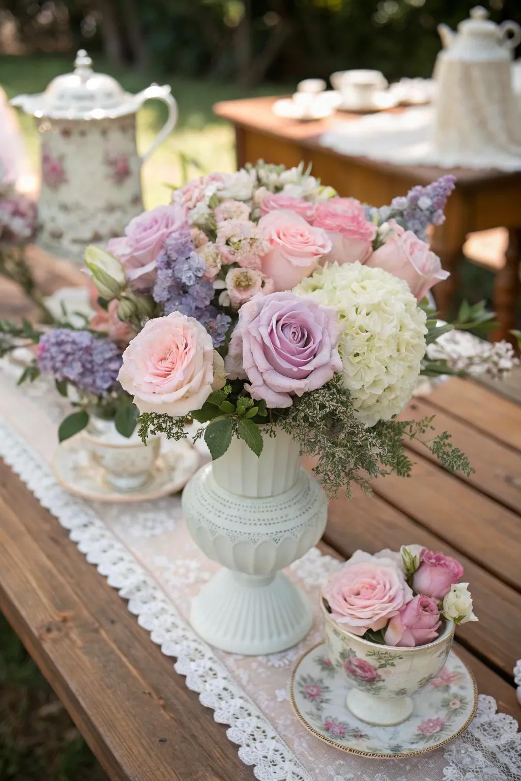 Timeless flower-based layouts add romance to any retro setting.