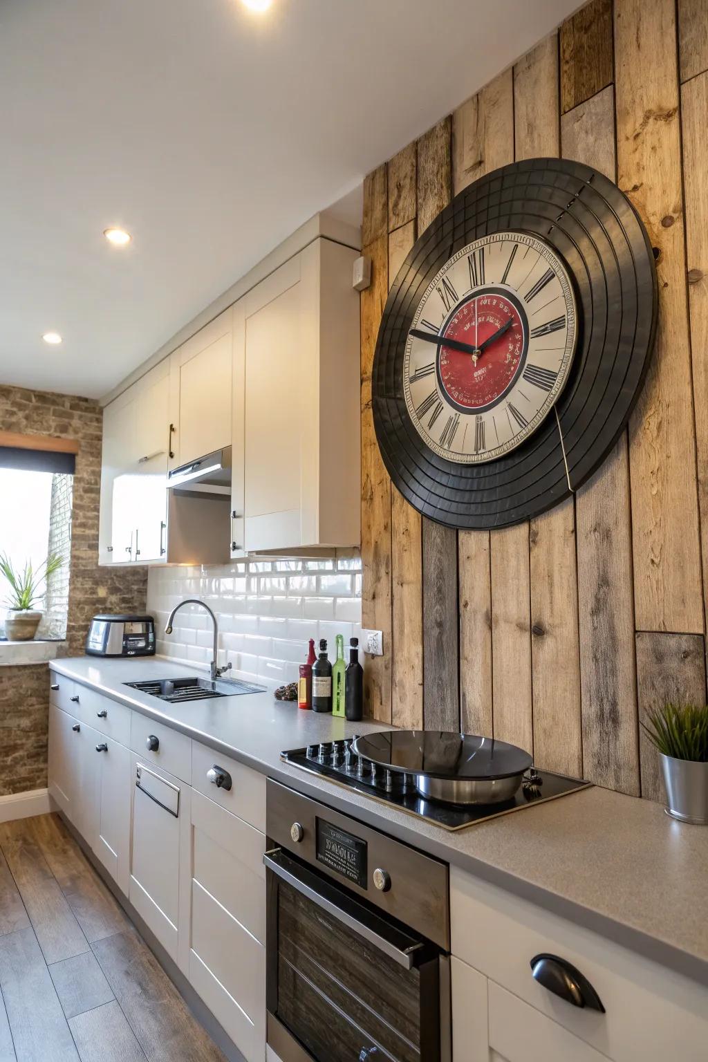 Convert vinyl circles into practical and fashionable clocks.