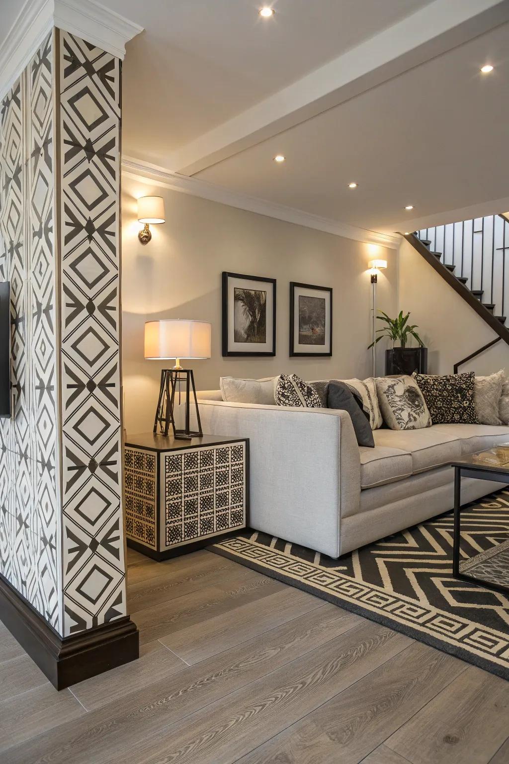 Geometric pattern trims for a modern twist