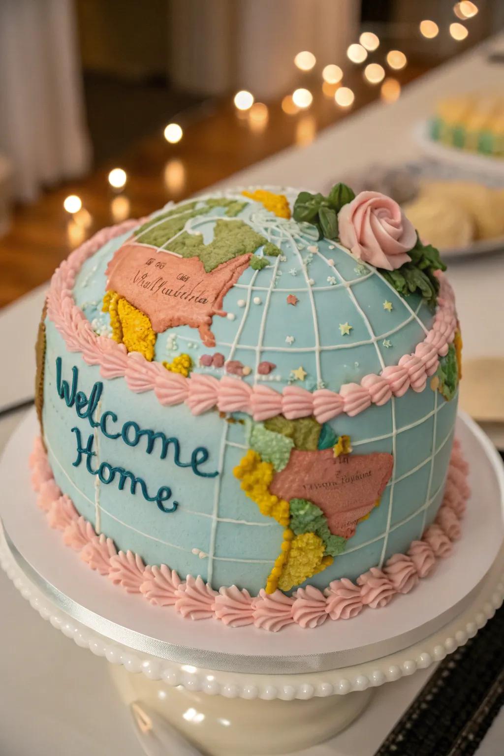 A custom-designed cake to celebrate their return.