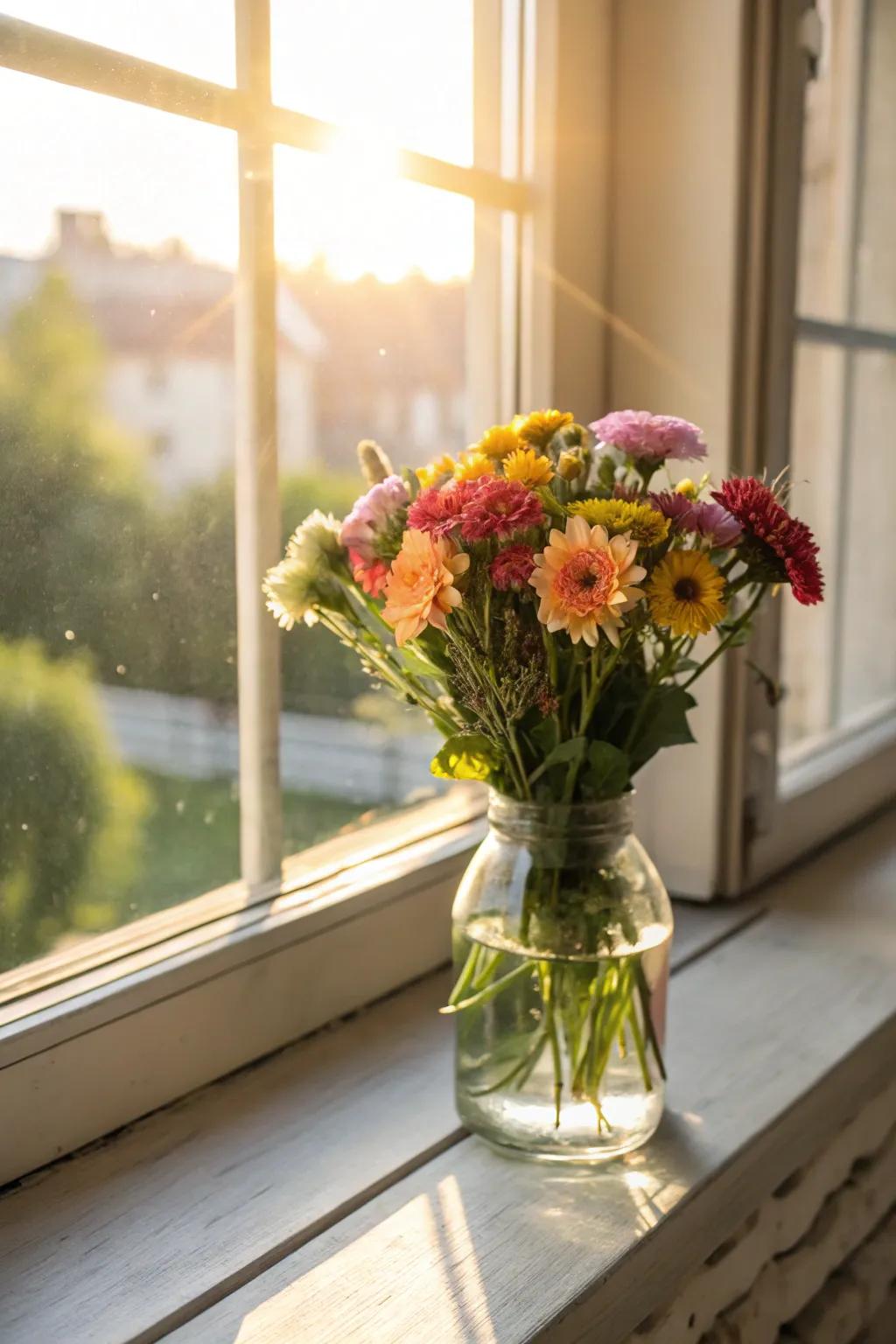 A floral arrangement to bring a bright splash of color and joy.