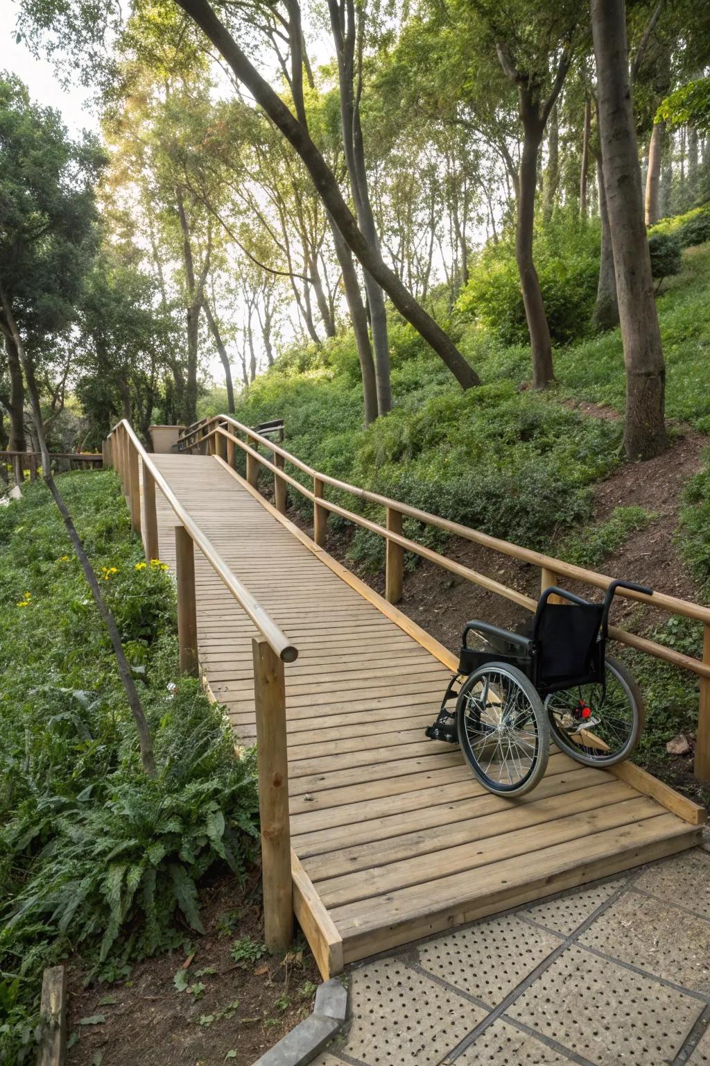 An eco-conscious ramp made from sustainable materials.