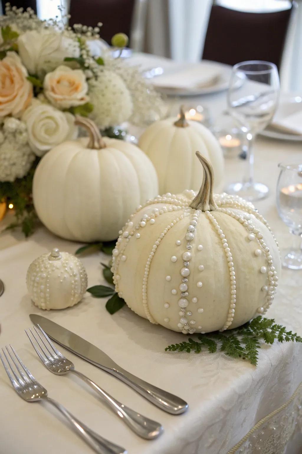 Gem-embellished pumpkins for a hint of luxury.