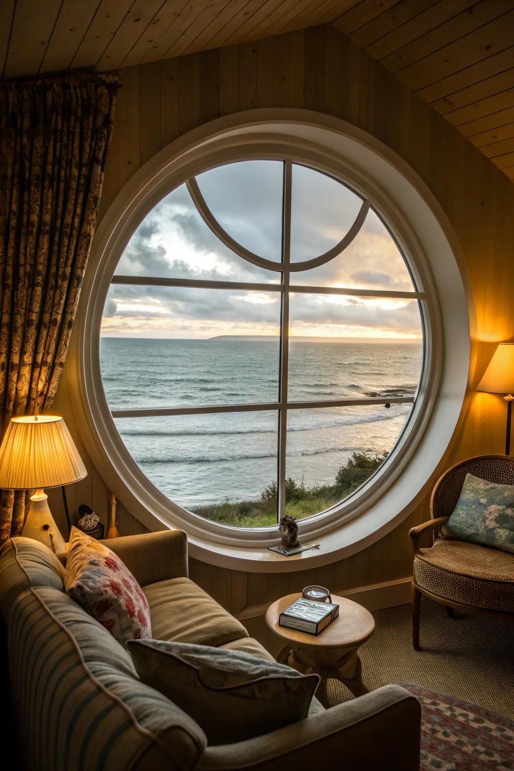 Round windows add a playful, nautical element.