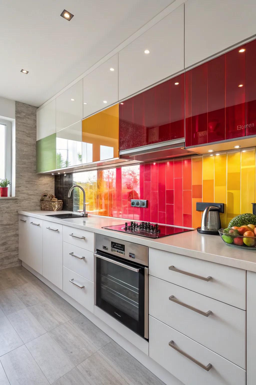 A bold backsplash can be a vibrant focal point.