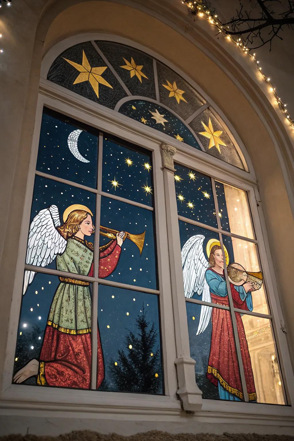 Caroling choir add a heavenly touch to your window.