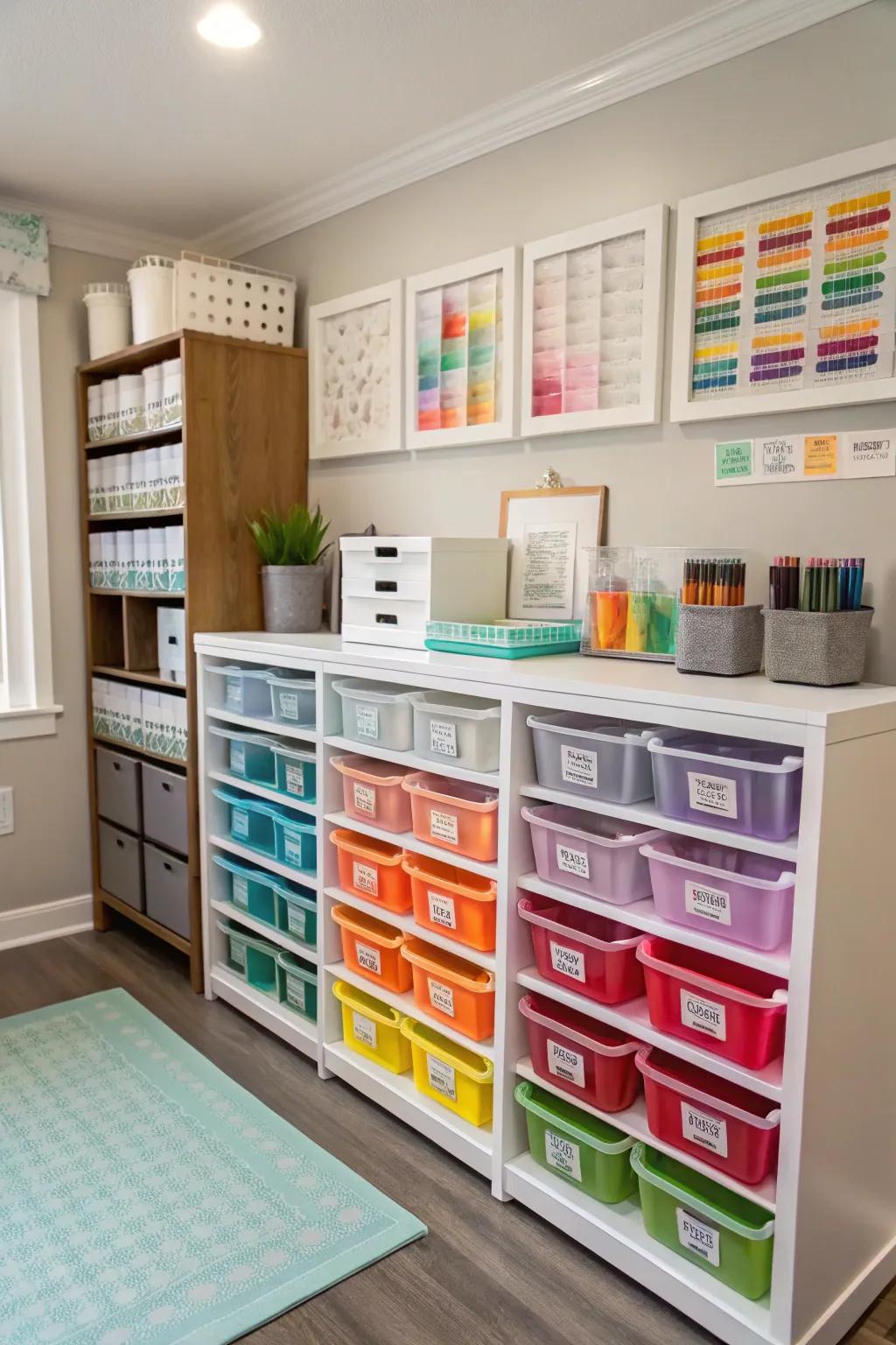A color-coded system simplifies organization and access.
