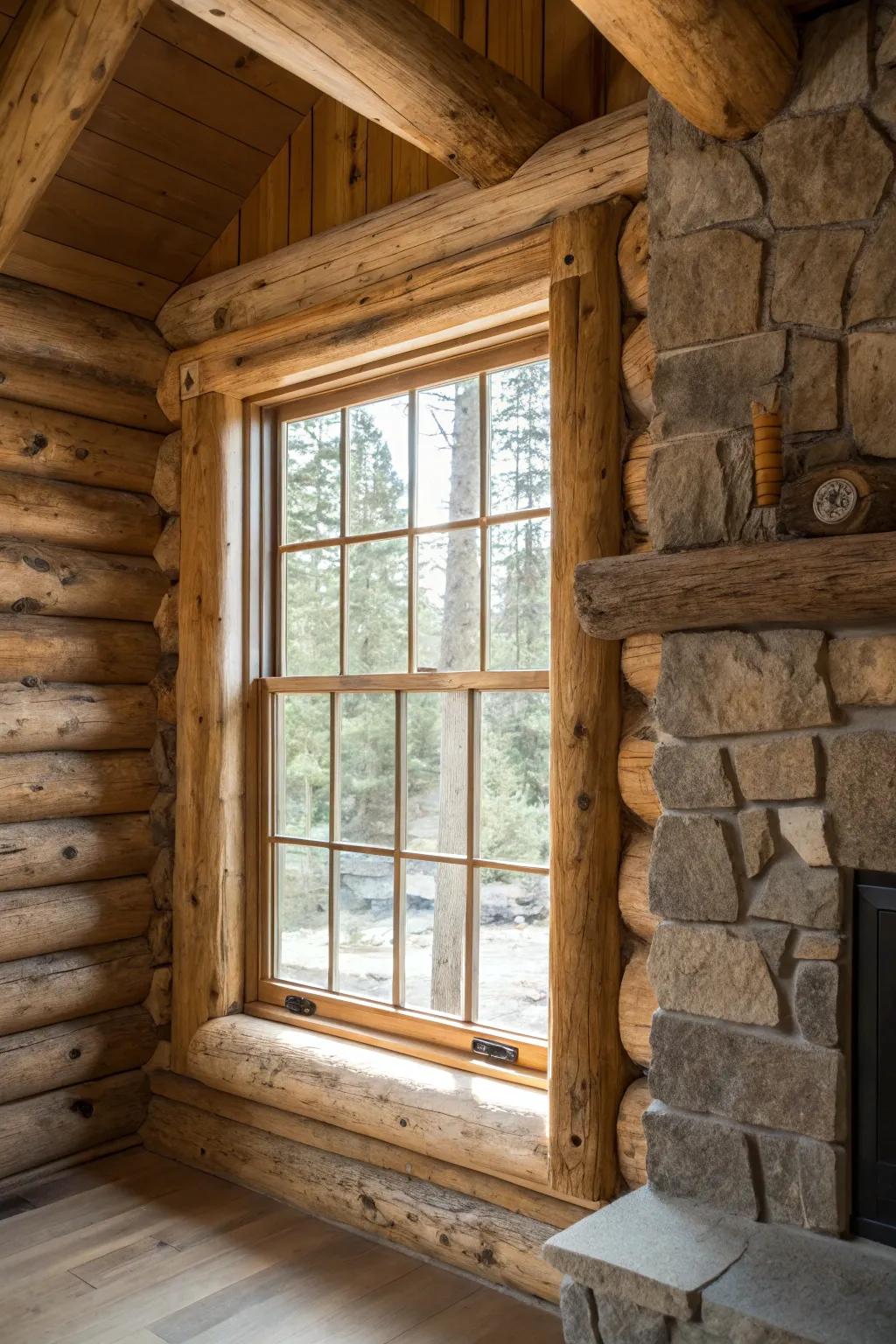Cabin-style trim delivers country attraction to your windows.