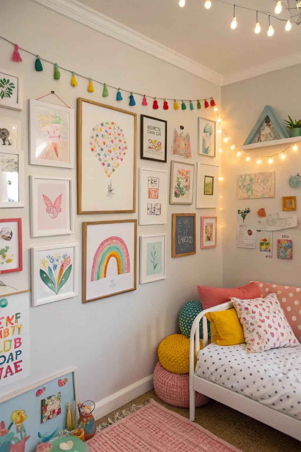A special wall of pictures that shows favorite artworks.