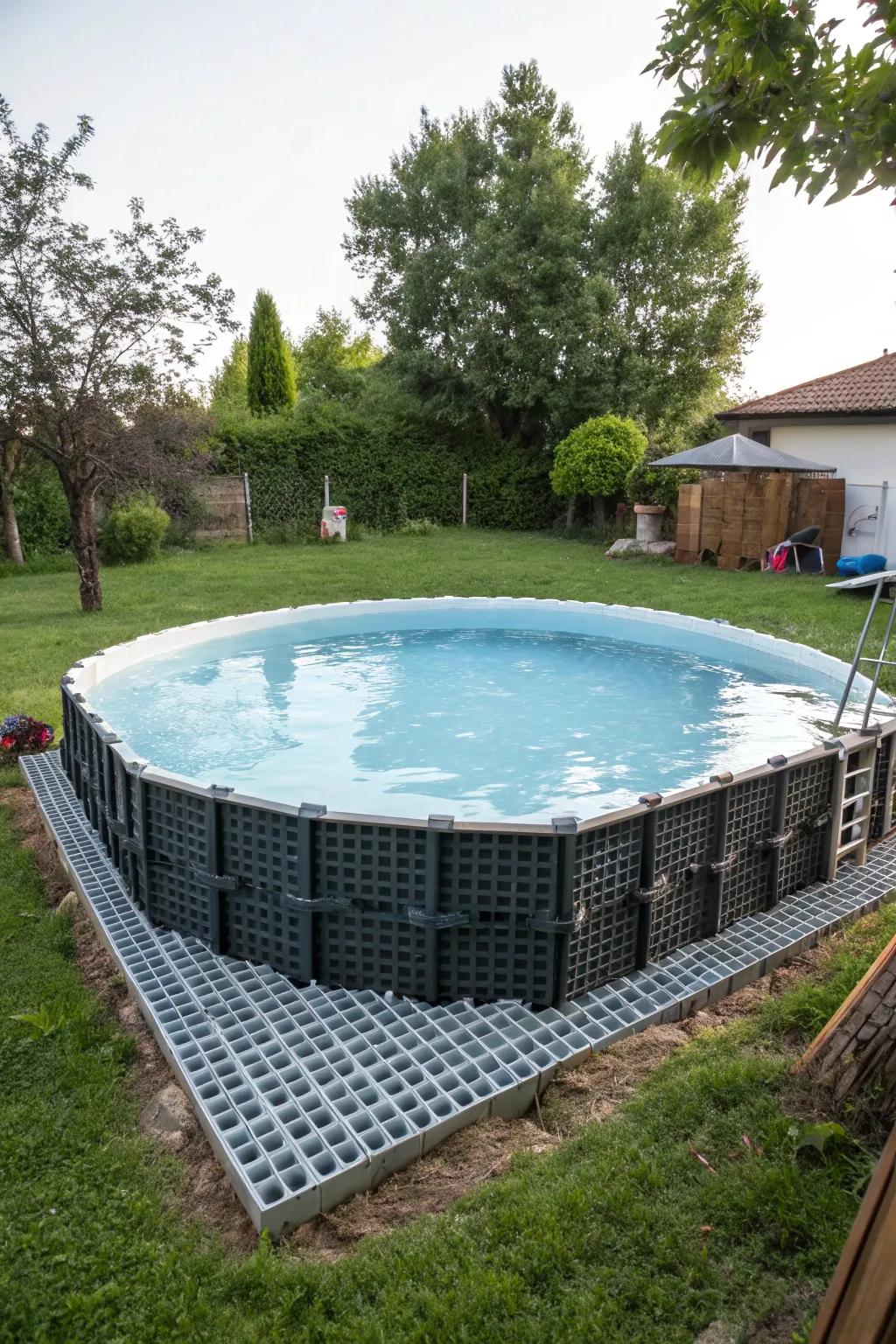 Recycled materials create sustainable and cutting-edge pool bases.