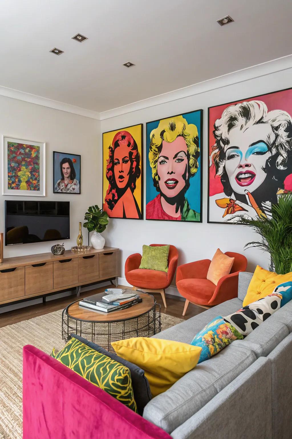 Pop art portraits introduce striking and daring energy to your walls.