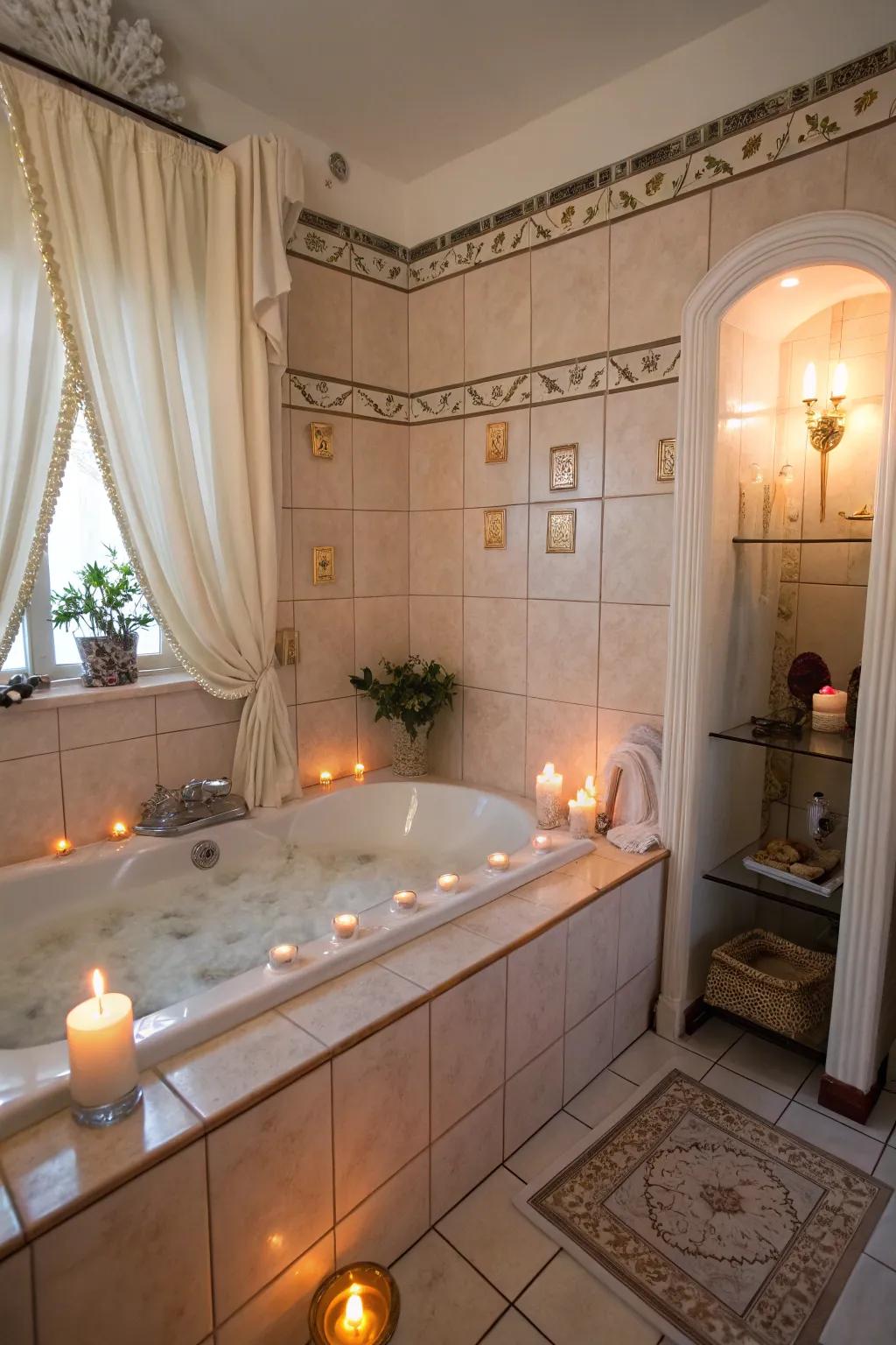 Set the mood with strategic and soft lighting.