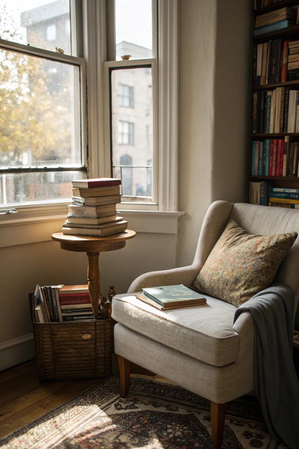 Your house offers a tranquil haven in a reading nook.