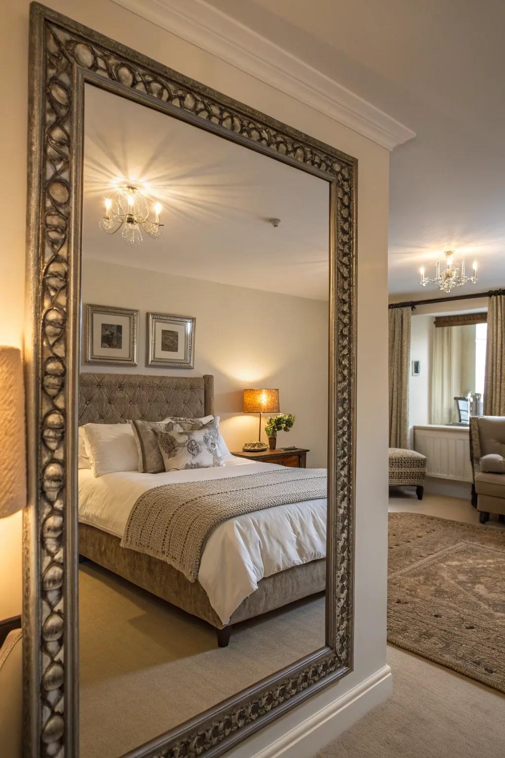 Increase your space with an eye catching mirror.