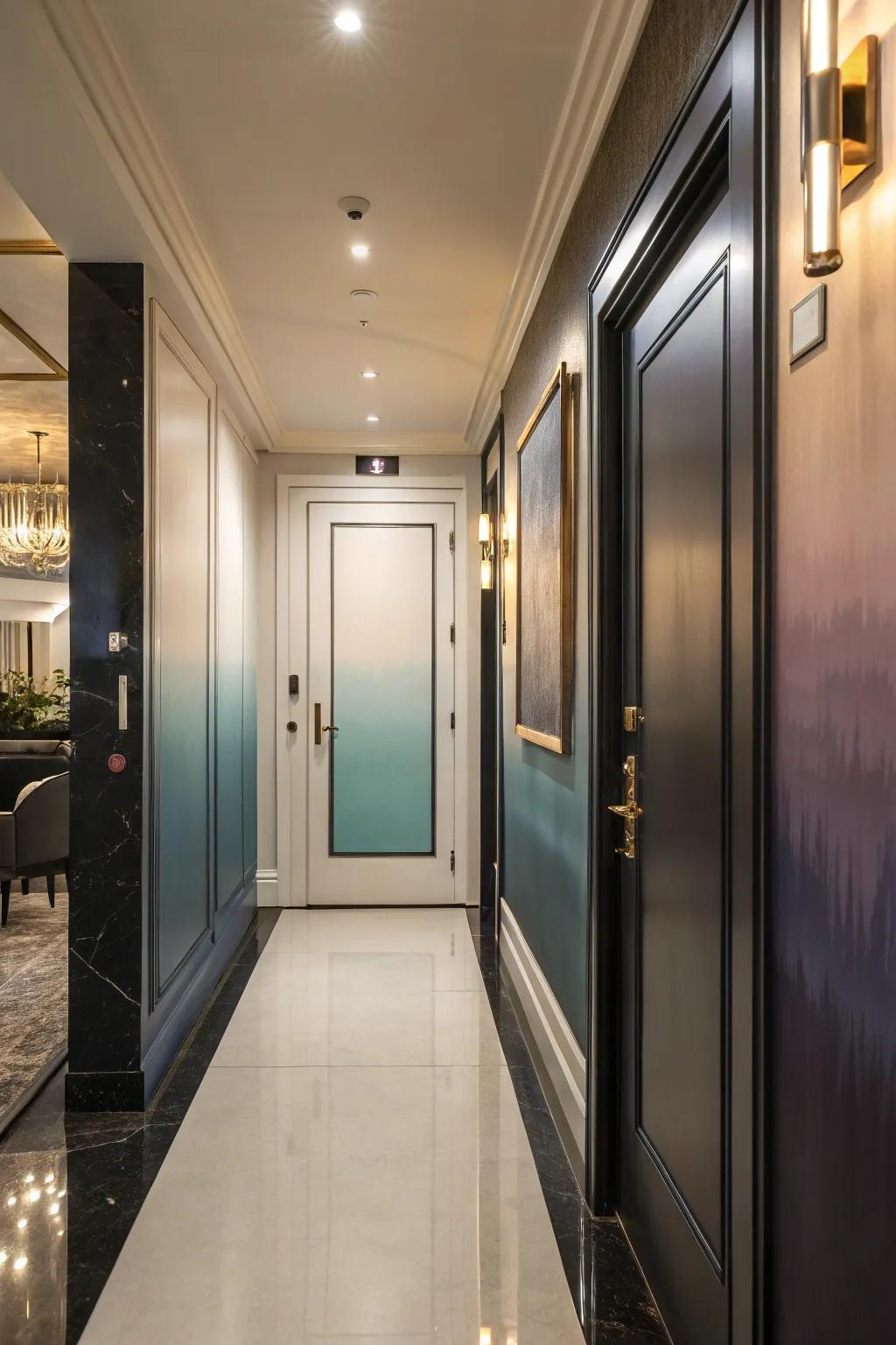 A fade-painted door providing a stunning gradient visual.