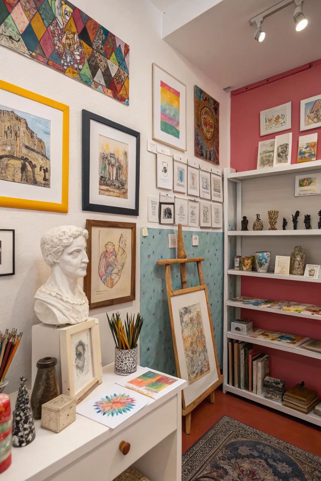 A mini gallery showcases your artistic development.