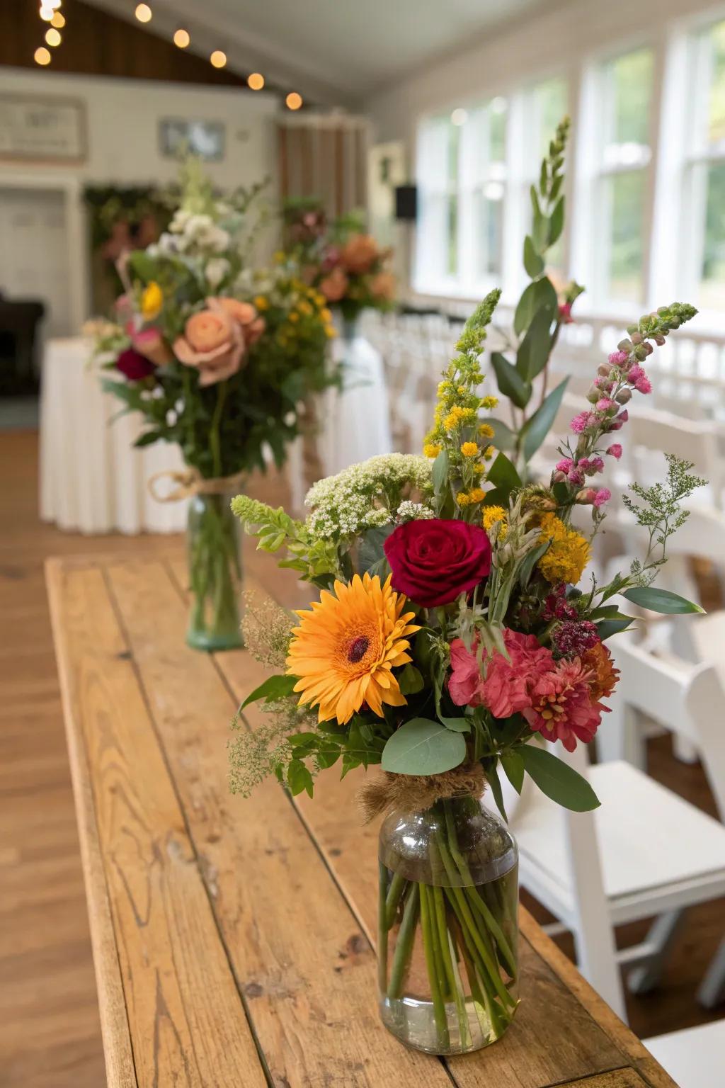 DIY flower sets add beauty and elegance cheaply.