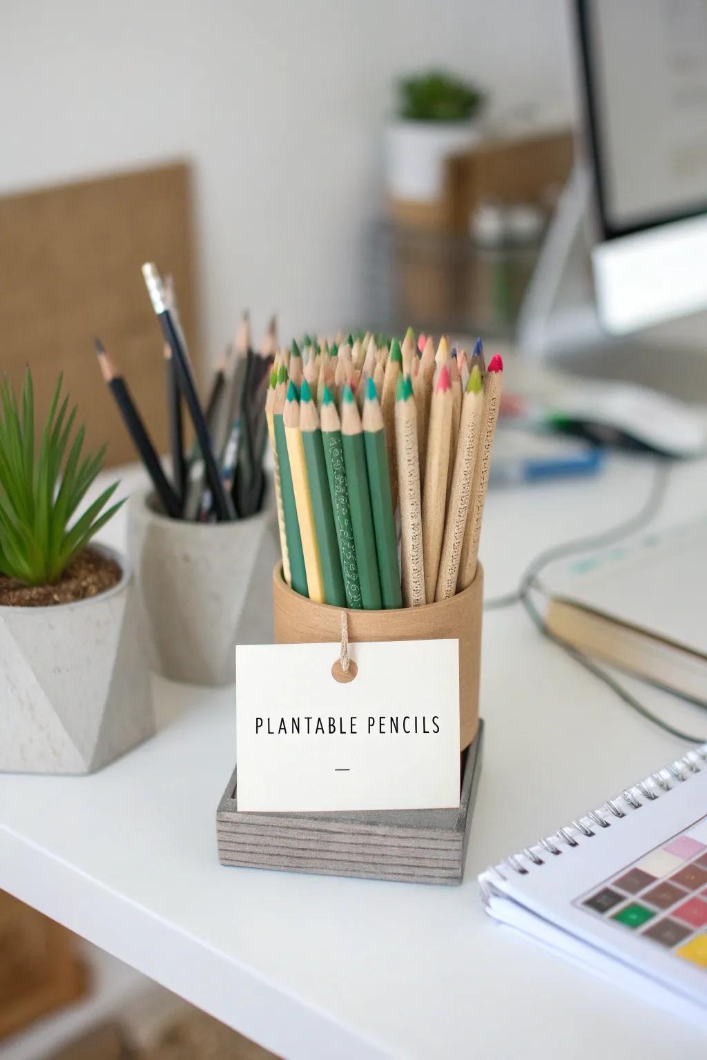 Plantable styluses provide a green twist to gathering gifts.