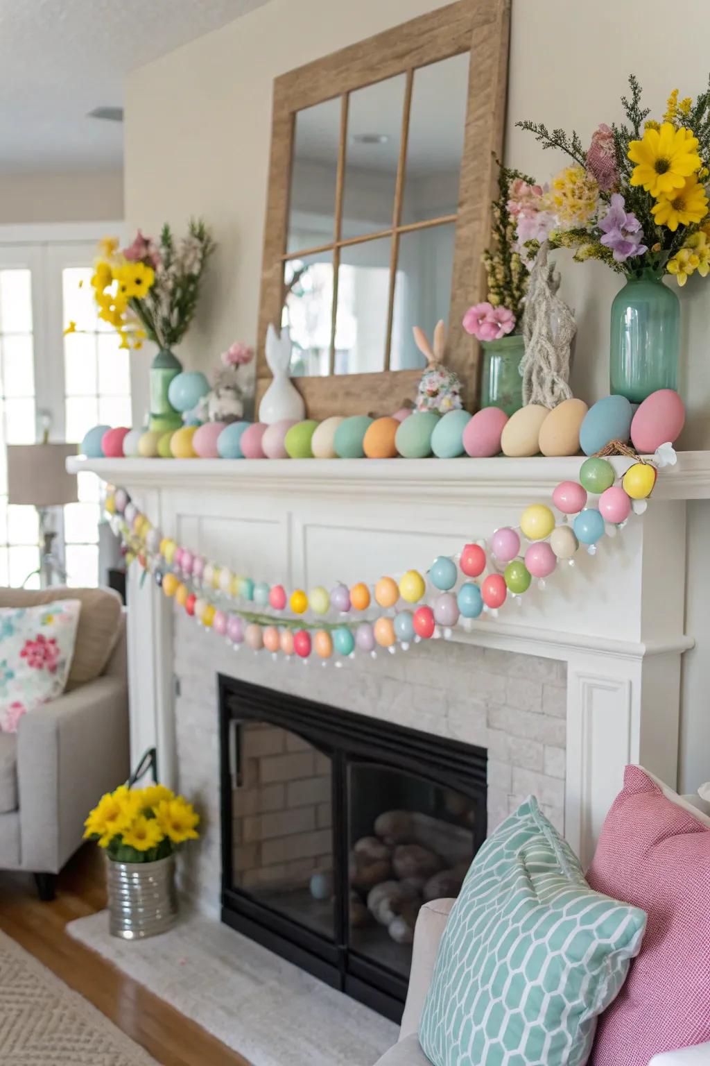 Cheerful Easter garland brightening up the home.