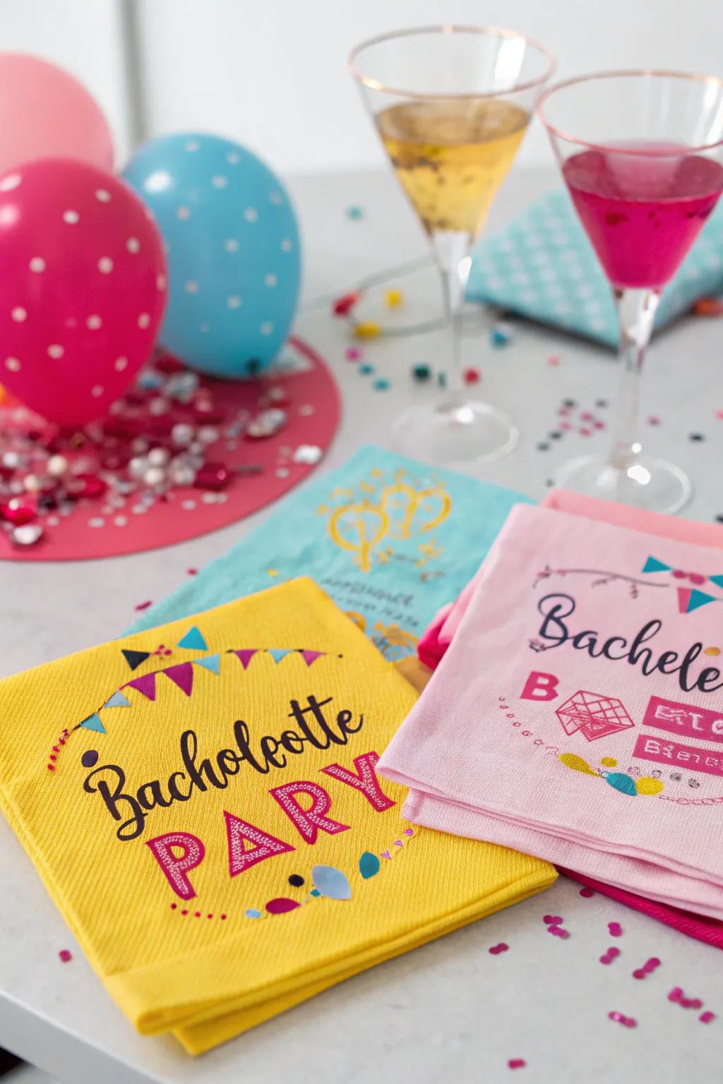 Themed napkins showcasing a playful design.