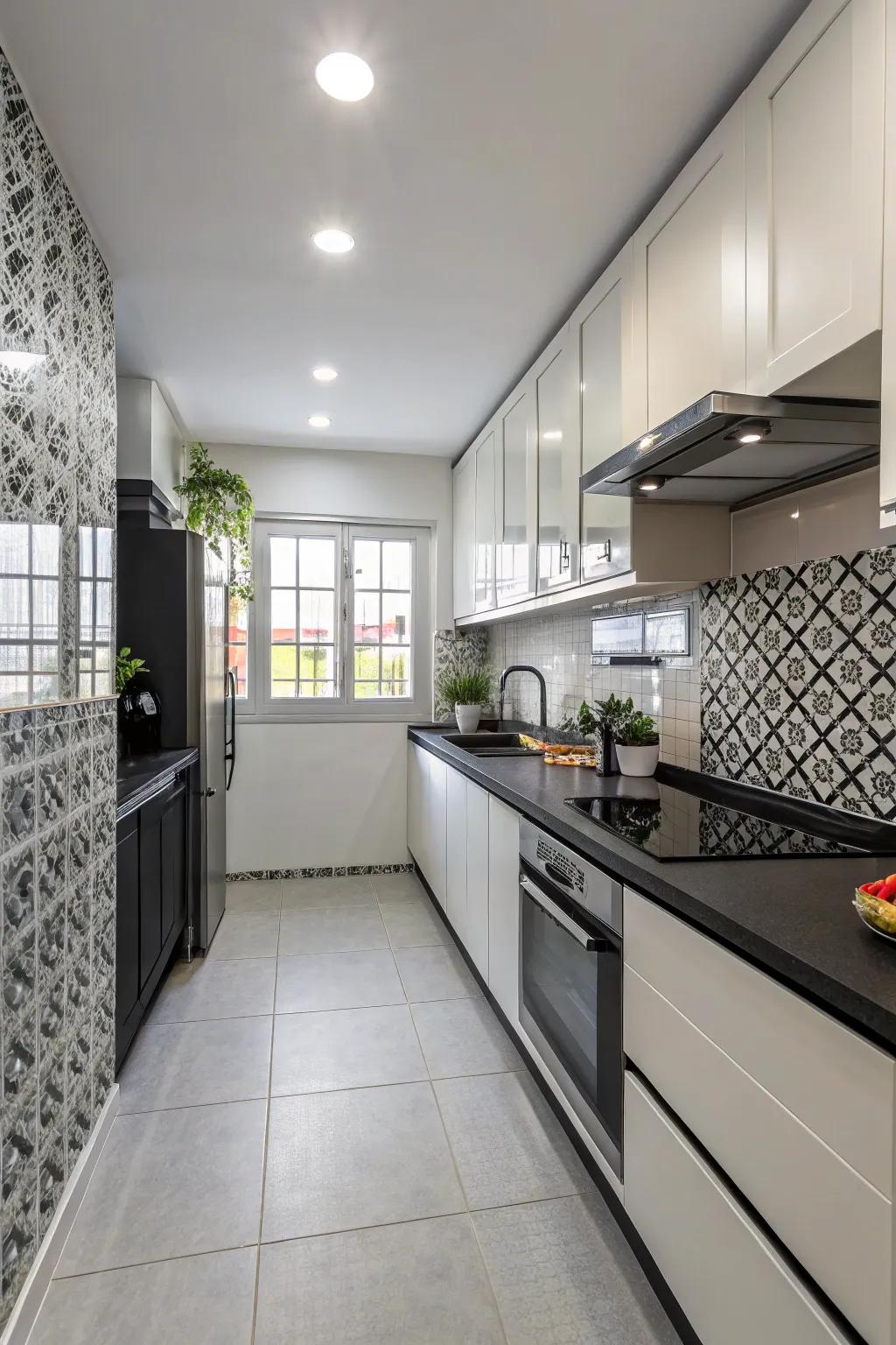 Two-tone backsplashes create seamless and modern kitchen designs.