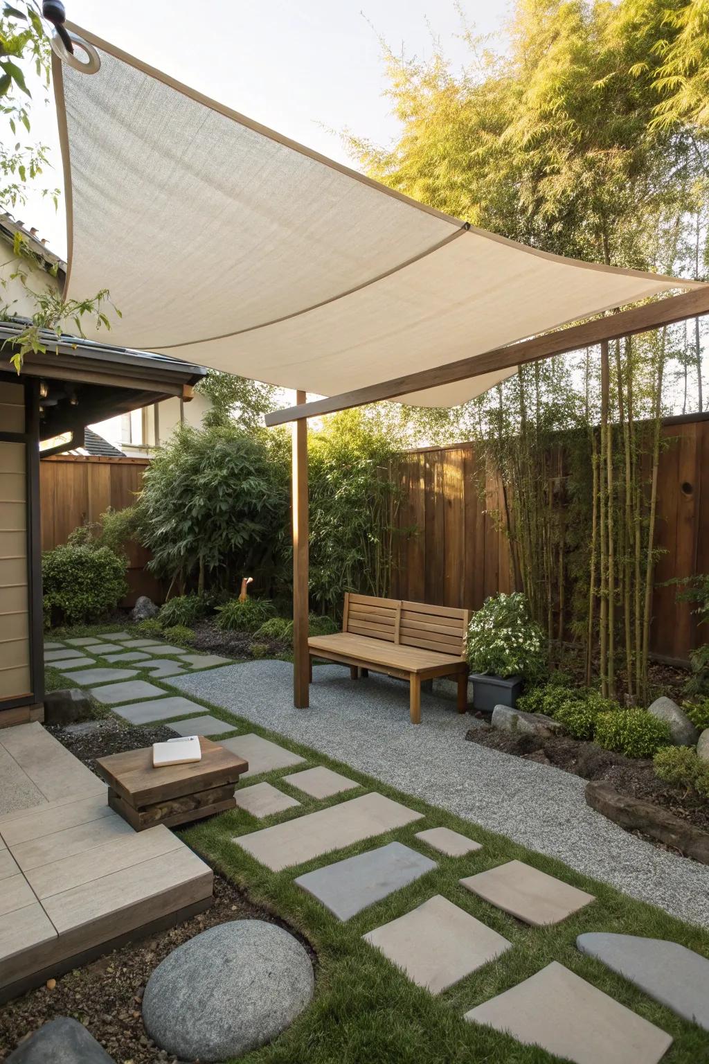 Embrace serenity with Japanese style shade cloth.