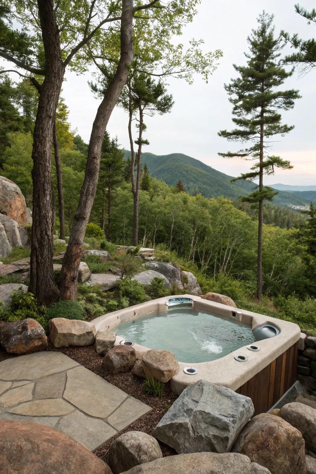 Seamless integration makes the spa tub a natural part of your scenery.