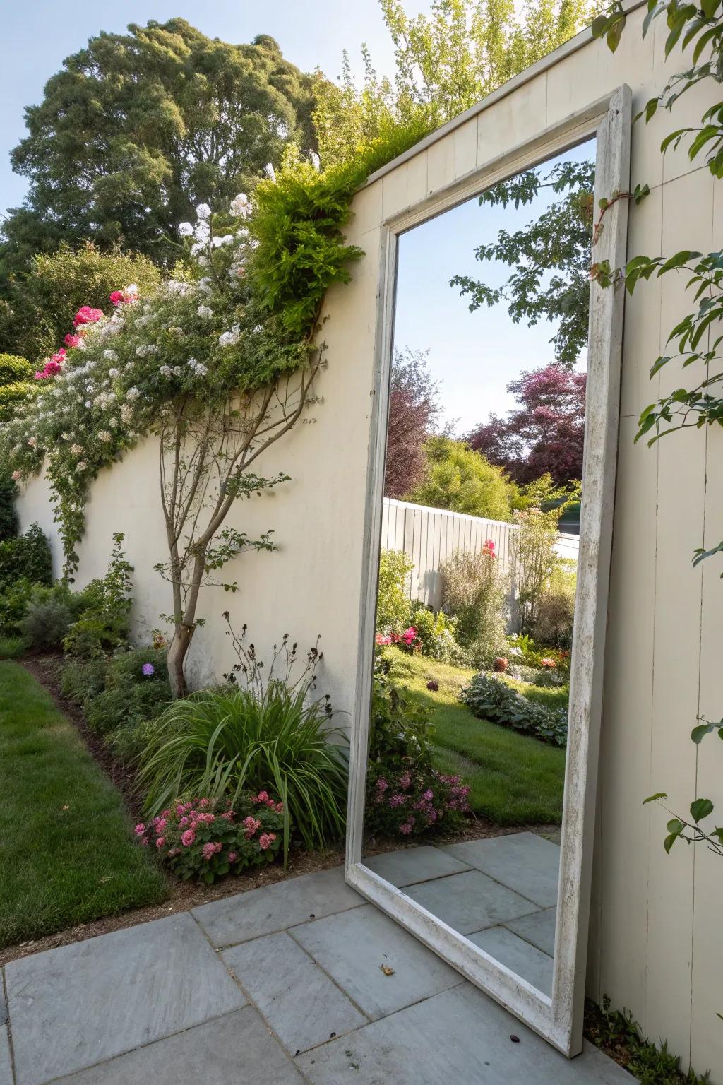 Reflective walls expand visual space.