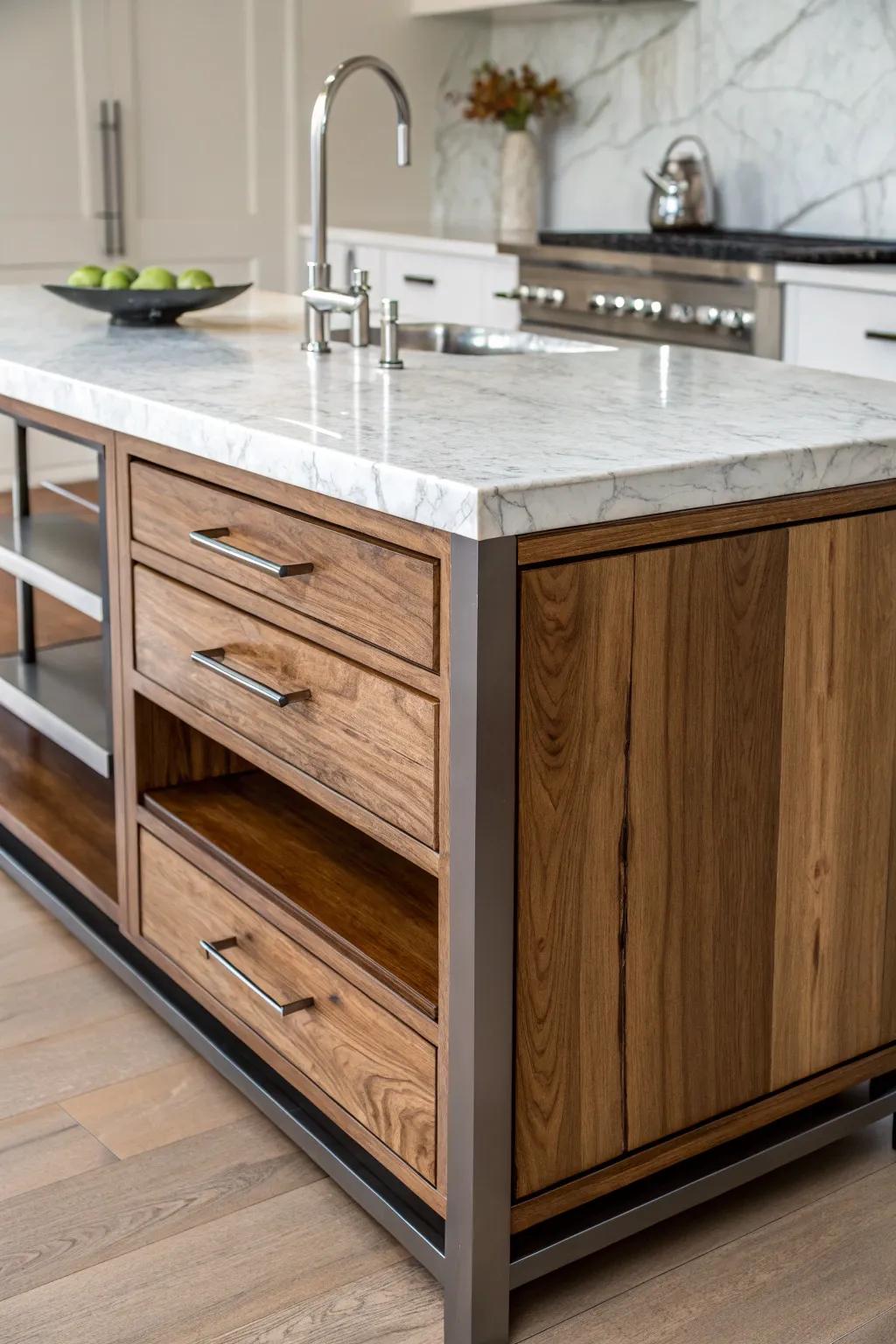 A mixture of materials adds texture and visual interest to your cooking area.