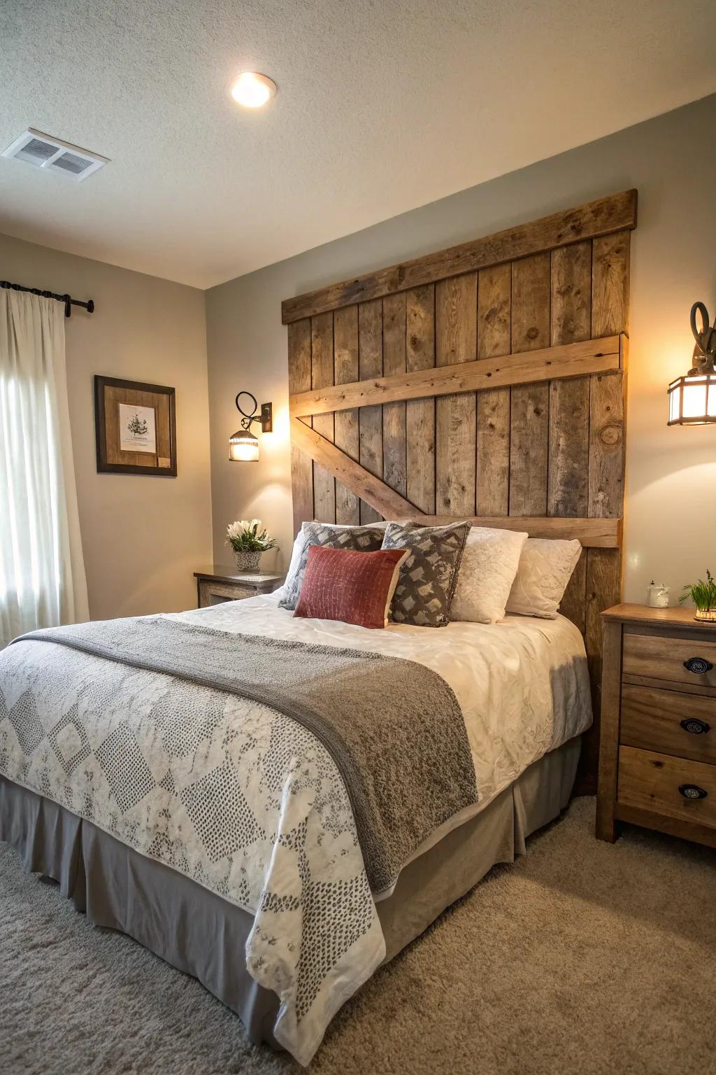 Repurposed lumber contributes singular appeal to decor.