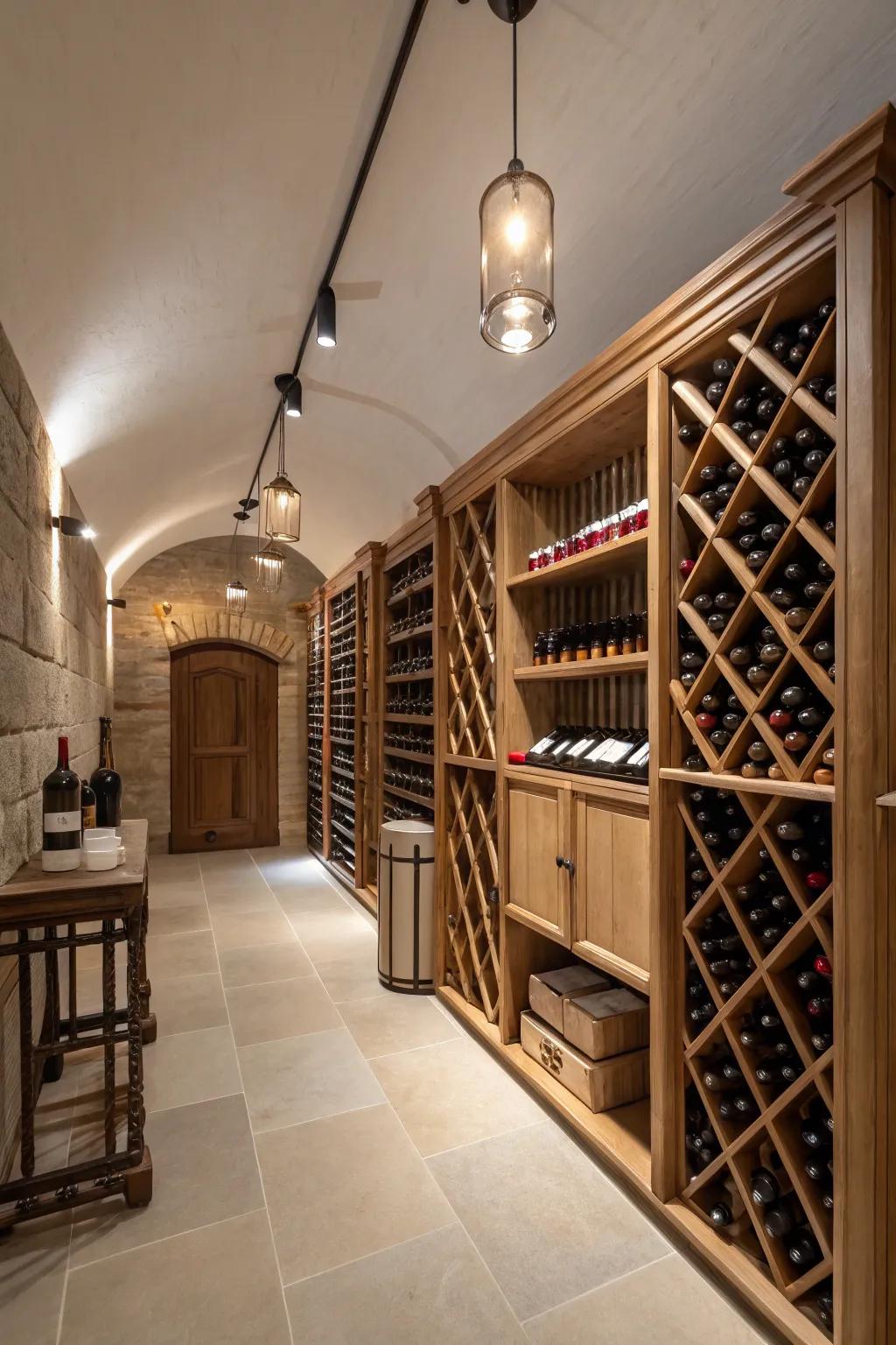 An elegant wine storage area for the refined collector.