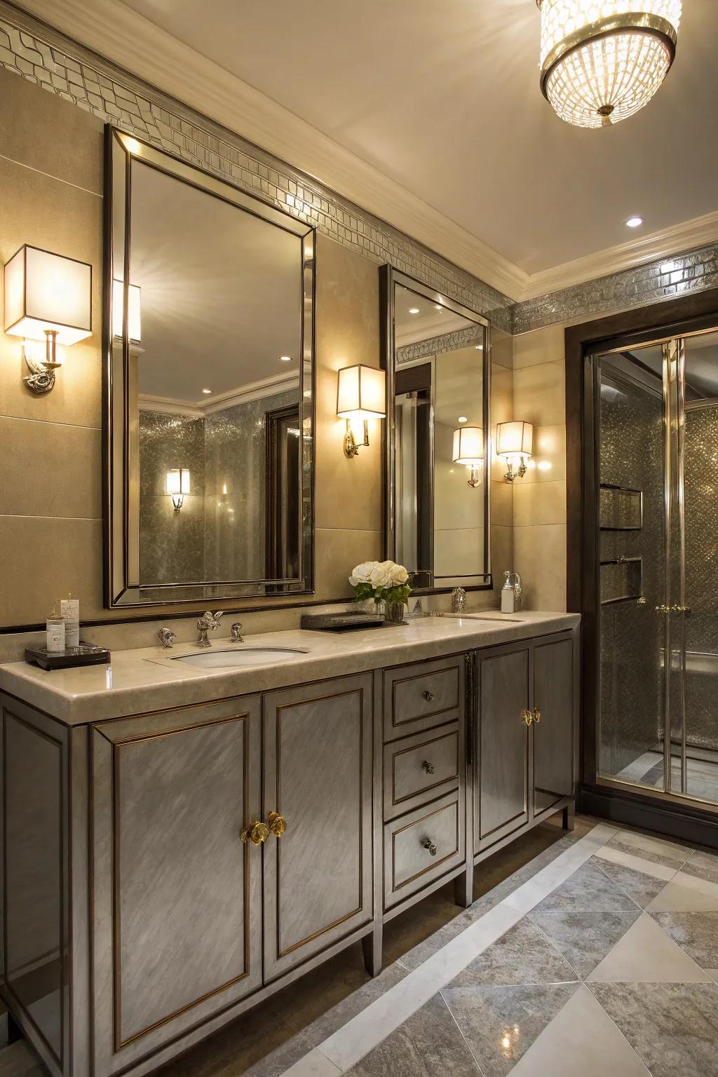 Shimmering finishes add a touch of glamour.