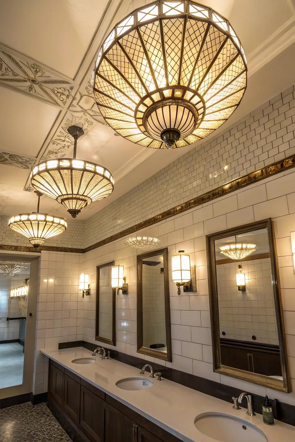 Glamorous lighting adds retro elegance to any bathroom.