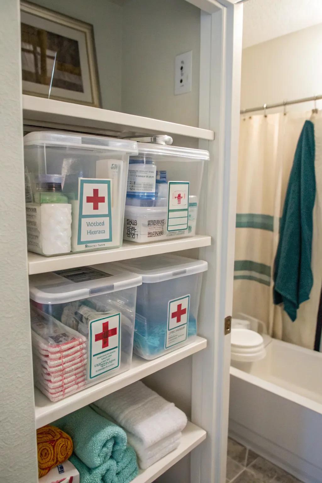 A dedicated emergency center keeps must-haves within reach.